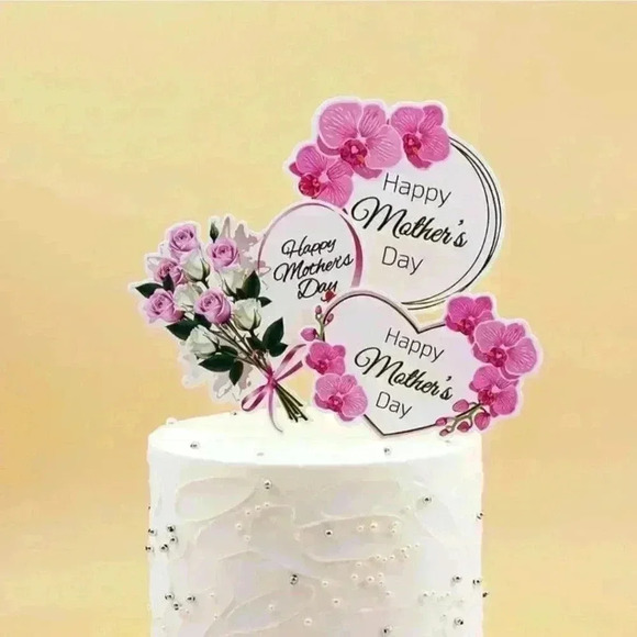 Pack of 15 Cake Topper, Mother's Day, Pink - Picture 5 of 5